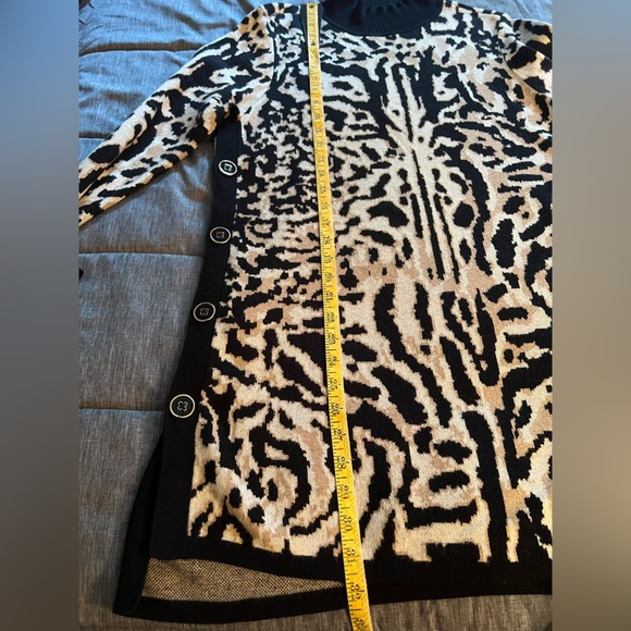 Chicos Cashmere Cotton Blend Knit Leopard Print Sweater Mini Dress - Picture 11 of 11